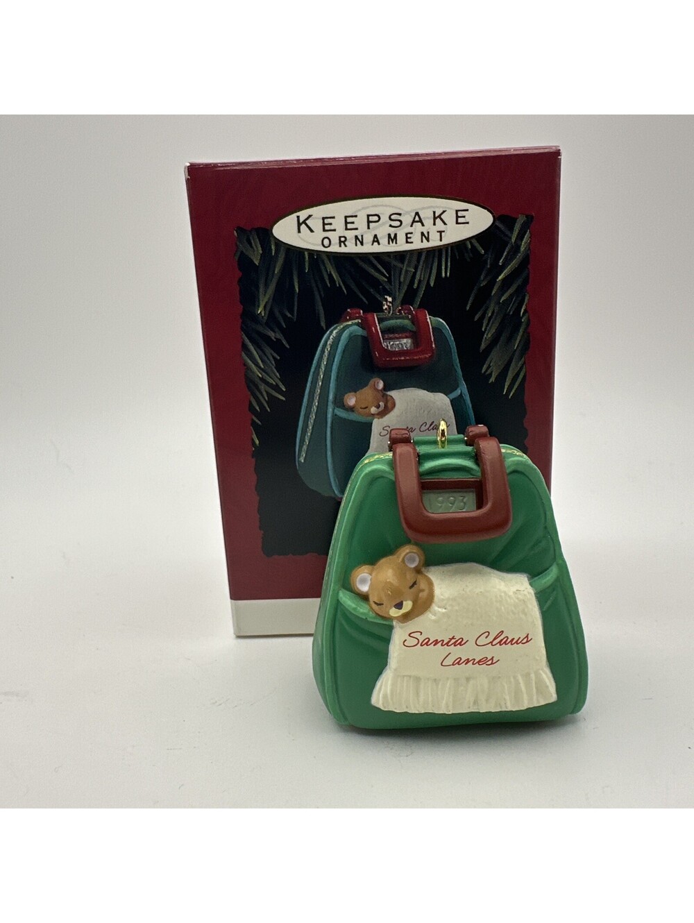 1993 Hallmark Keepsake Ornament Bowling For ZZZ’s  Sleeping Mouse On Bowling Bag